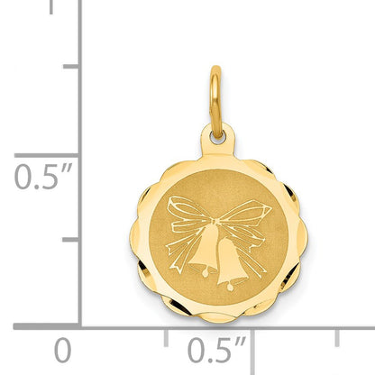 14K Wedding Bells 14mm Engravable Disc Charm