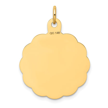 14k Wedding Bells 23mm Engravable Disc Charm