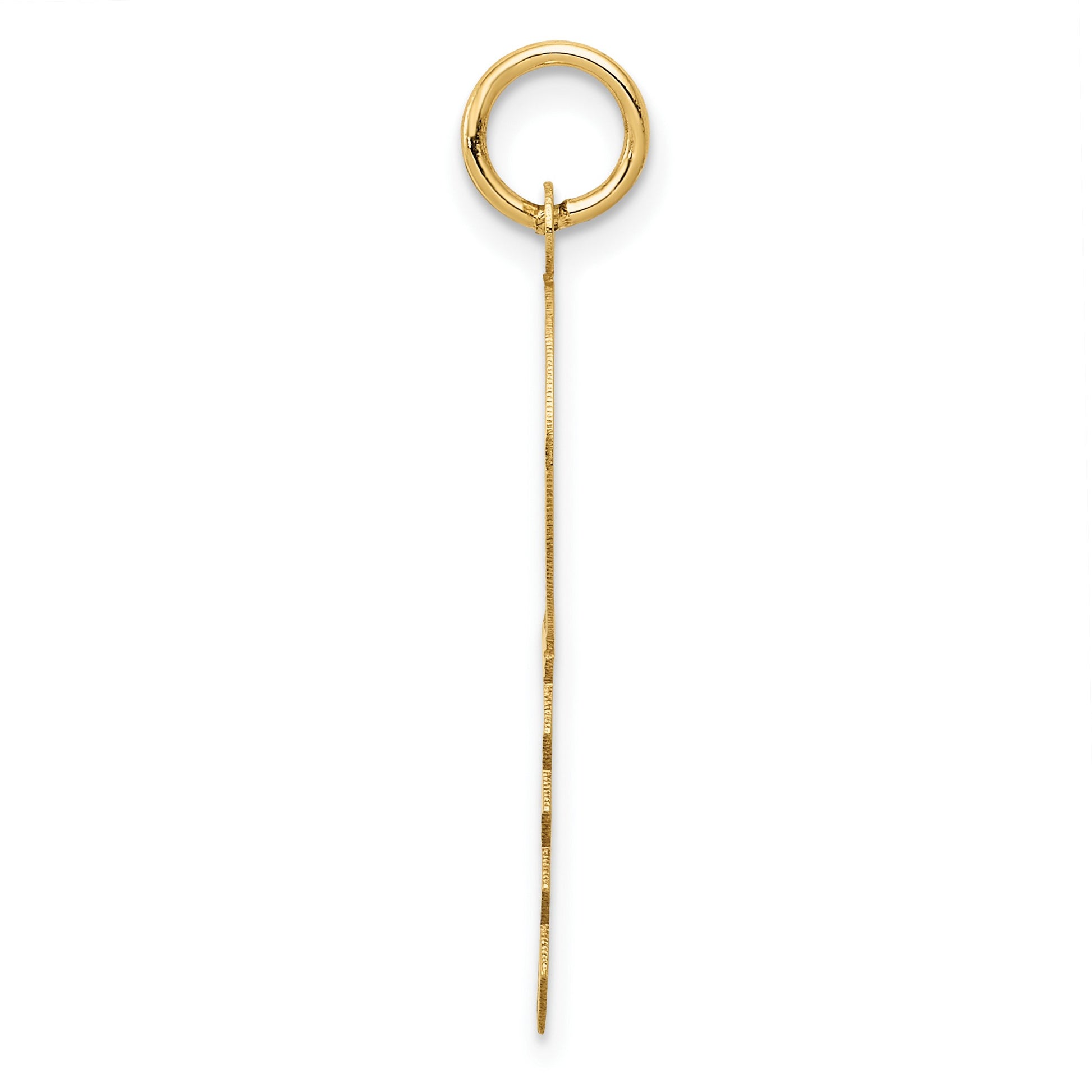14K Polished and Satin Hearts Flat Key Charm