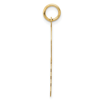14K Polished and Satin Hearts Flat Key Charm