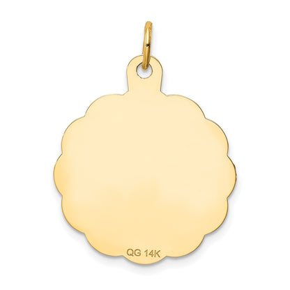 14K A DATE TO REMEMBER 23mm Engravable Disc Charm