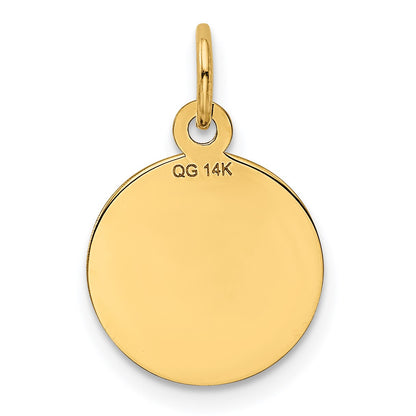 14K HAPPY ANNIVERSARY 13mm Engravable Disc Charm