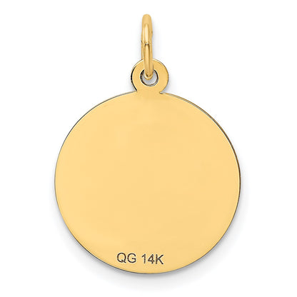 14K HAPPY ANNIVERSARY with Banner 16mm Engravable Disc Charm