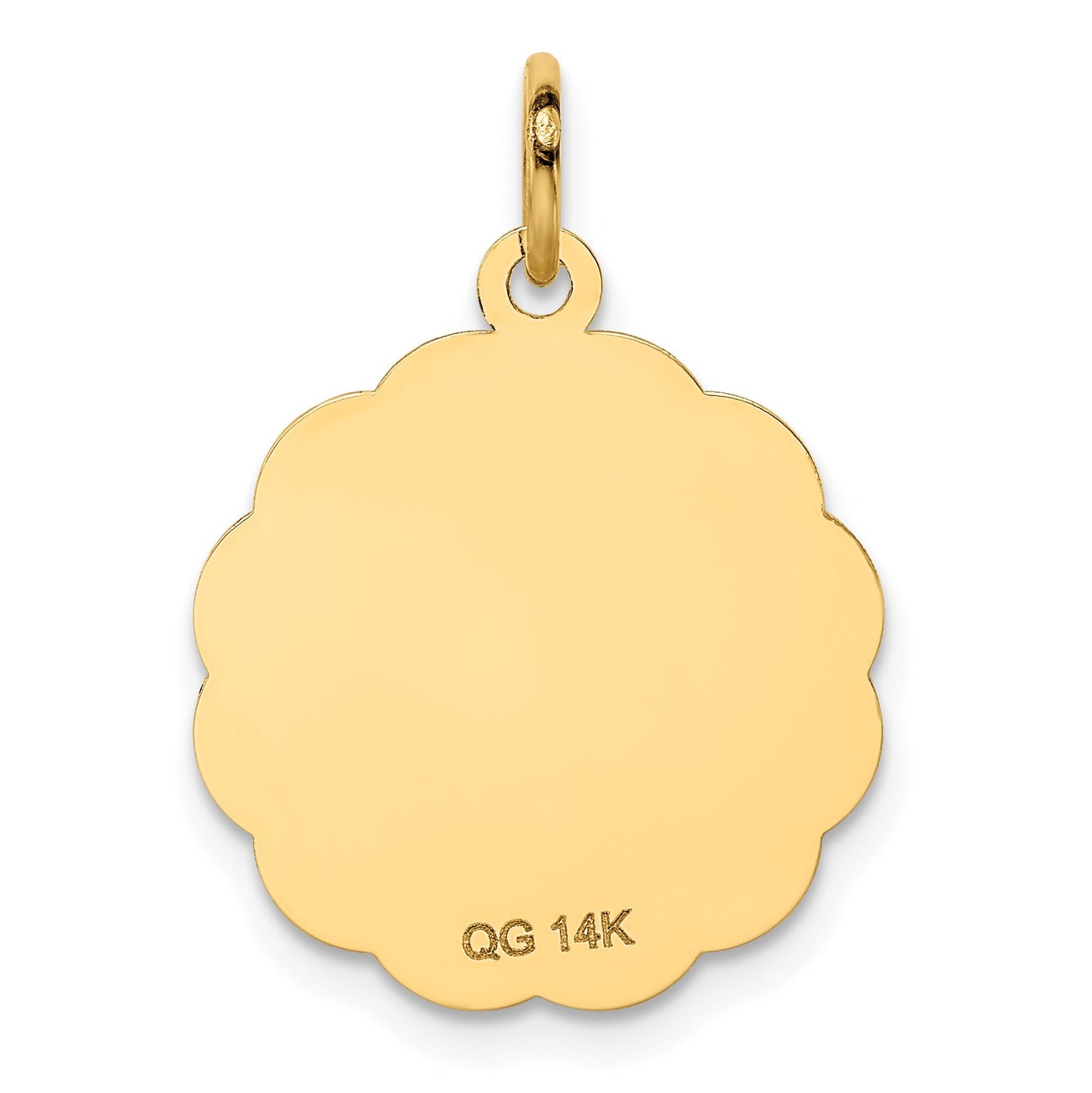 14K HAPPY ANNIVERSARY with Bells 18mm Engravable Disc Charm