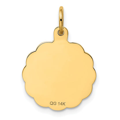 14K 5th ANNIVERSARY 16mm Engravable Disc Charm