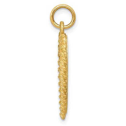 14K 50th ANNIVERSARY 19mm Engravable Rope-Edge Heart Charm