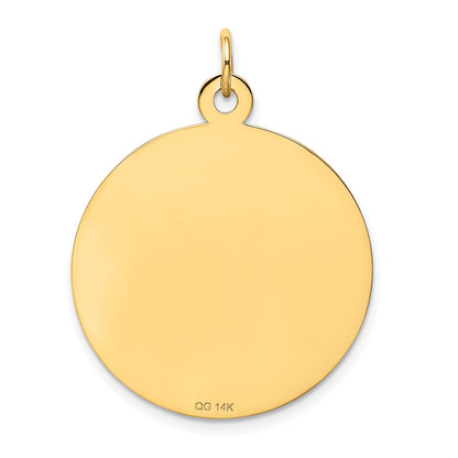 14K HAPPY ANNIVERSARY with Hearts 25mm Engravable Disc Charm