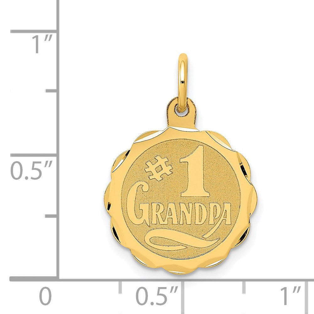 14k #1 GRANDPA Disc Charm