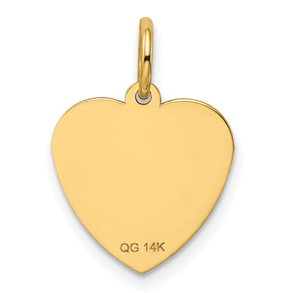 14k #1 GODDAUGHTER 17mm Engravable Heart Disc Charm