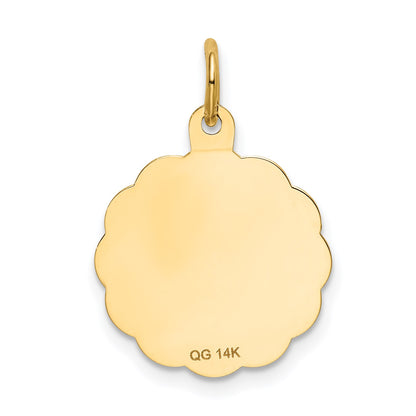 14k GRADUATION DAY with Cap 16mm Engravable Disc Charm