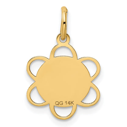 14k GRADUATION DAY Scalloped Edge Charm