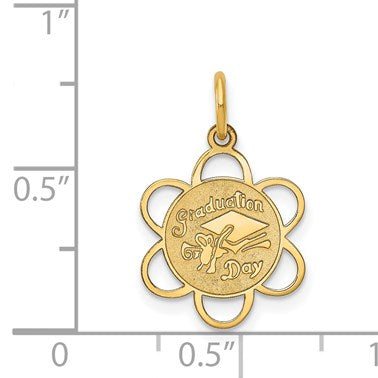 14k GRADUATION DAY Scalloped Edge Charm