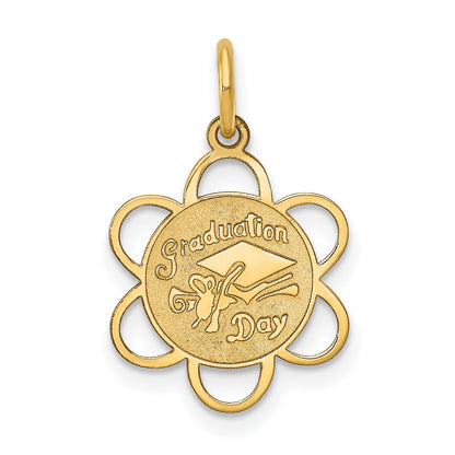 14k GRADUATION DAY Scalloped Edge Charm