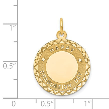 14k HAPPY GRADUATION DAY Engravable Disc Charm