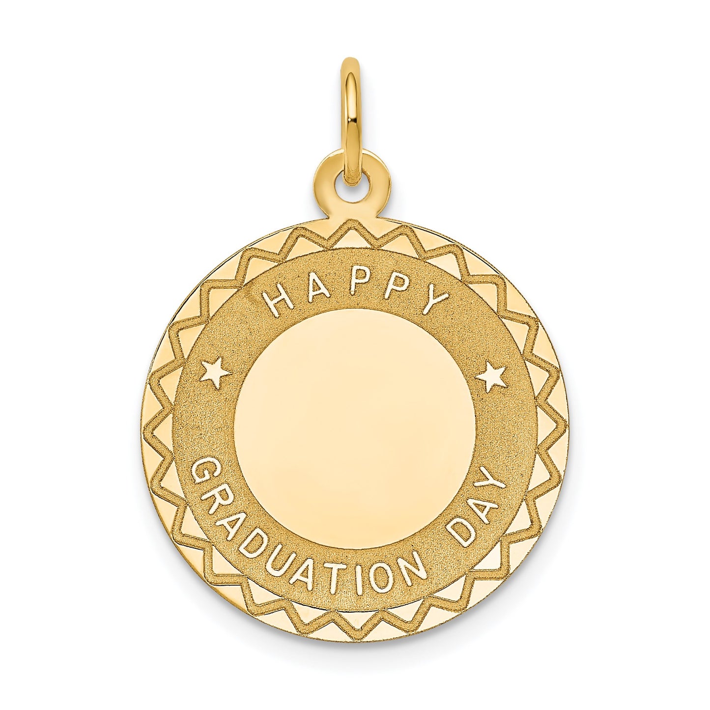 14k HAPPY GRADUATION DAY Engravable Disc Charm