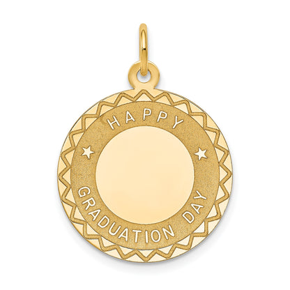 14k HAPPY GRADUATION DAY Engravable Disc Charm
