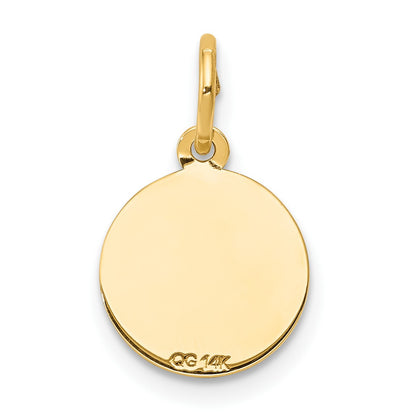 14k Polished and Satin Solid HOLY COMMUNION Round Disc Charm