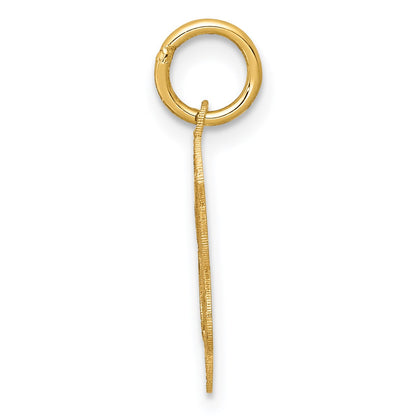 14k Polished and Satin Solid HOLY COMMUNION Scalloped Edge Round Disc Charm