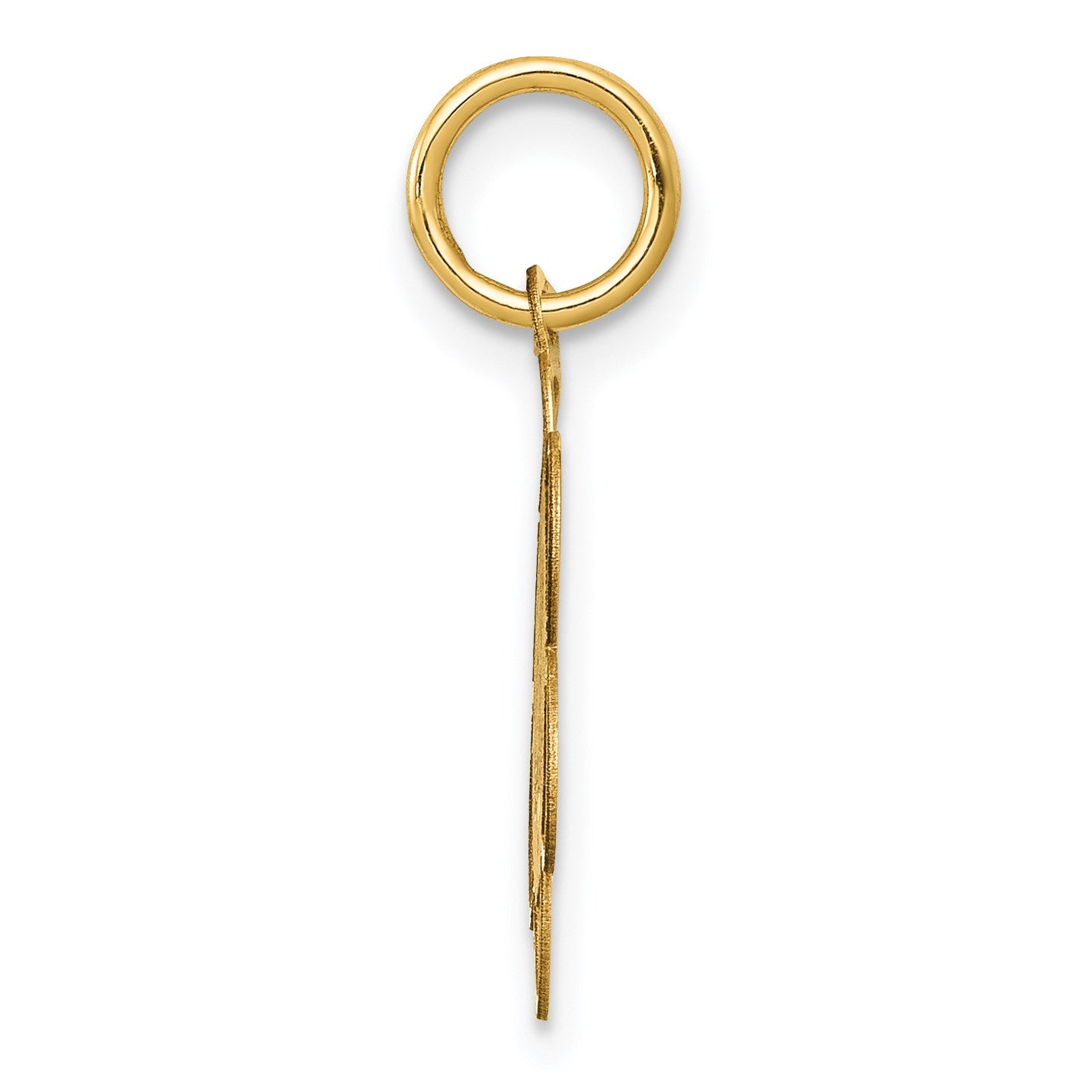 14k Polished MY CONFIRMATION with Dove Scalloped Edge Round Charm