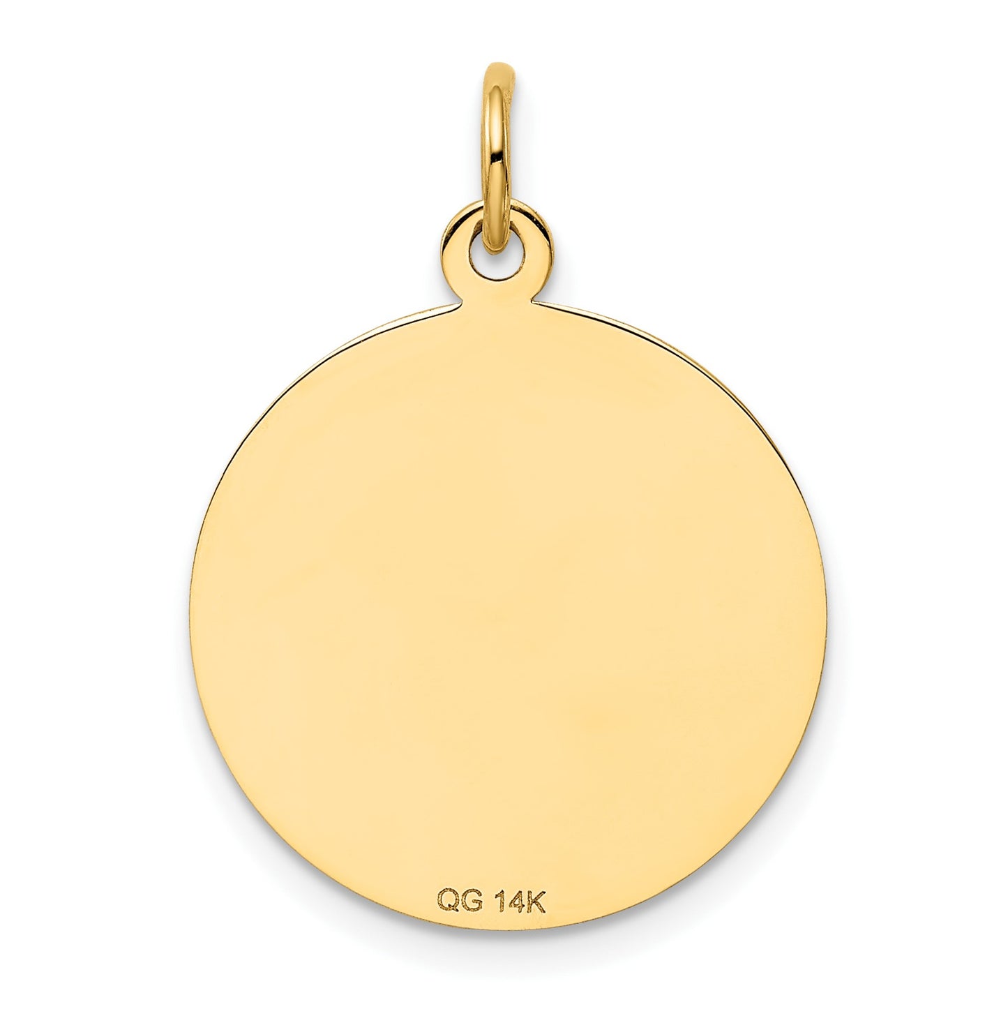 14k Polished and Satin Solid CONFIRMATION with Cross Round Disc Charm