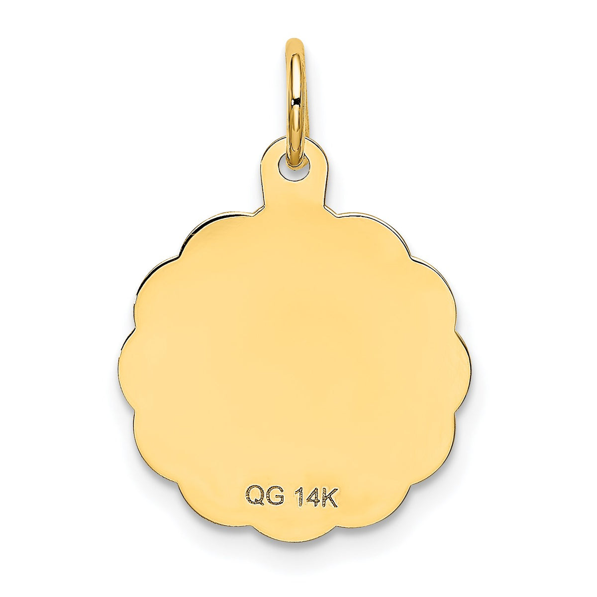14k SWEET 16 Engravable 15mm Disc Charm