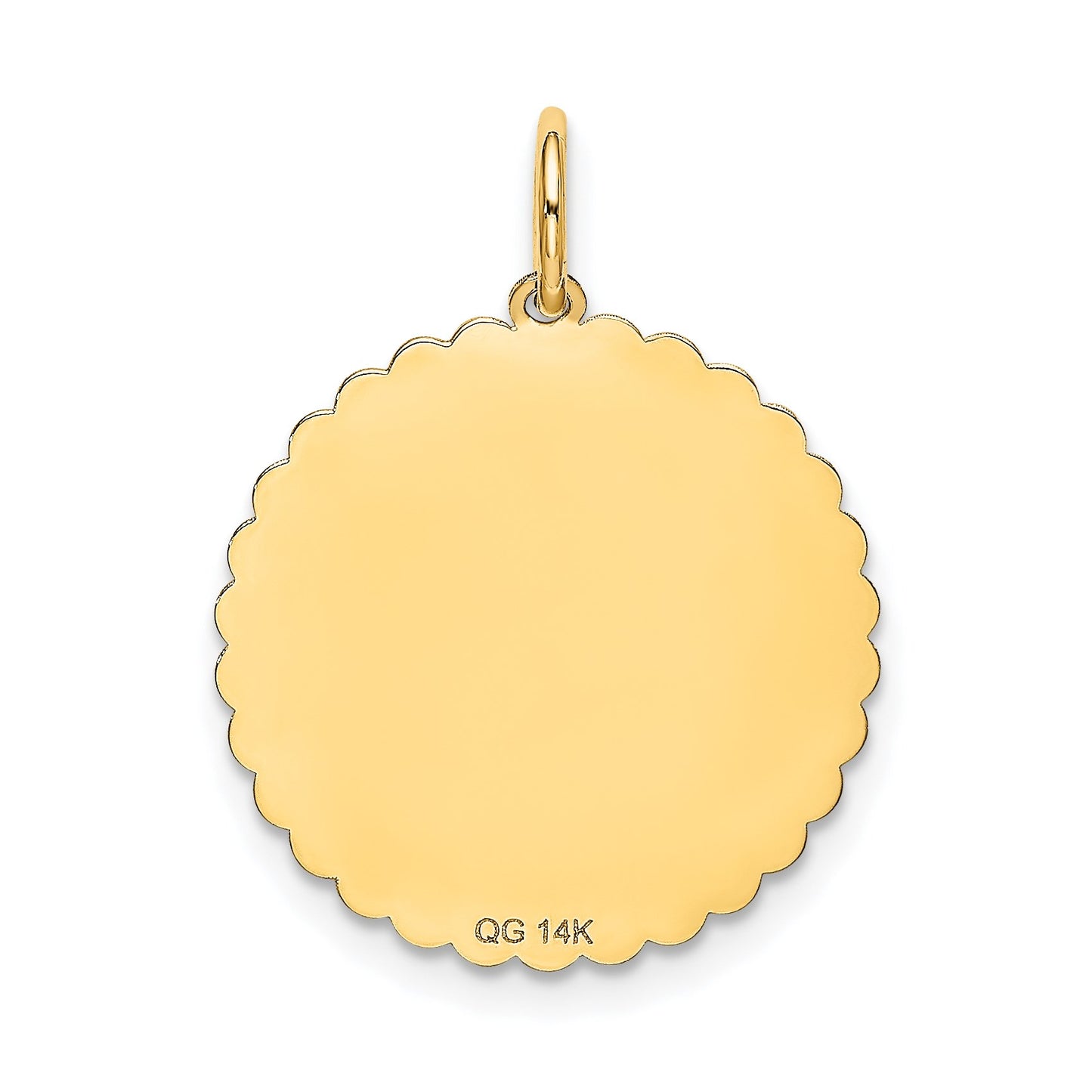 14k SWEET 16 Engravable 18mm Disc Charm