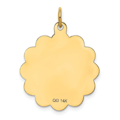 14K HAPPY BIRTHDAY 22mm Engravable Disc Charm
