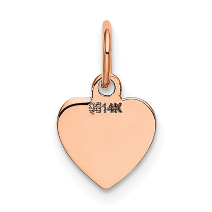 14K Rose Polished Heart Shaped Disc Pendant