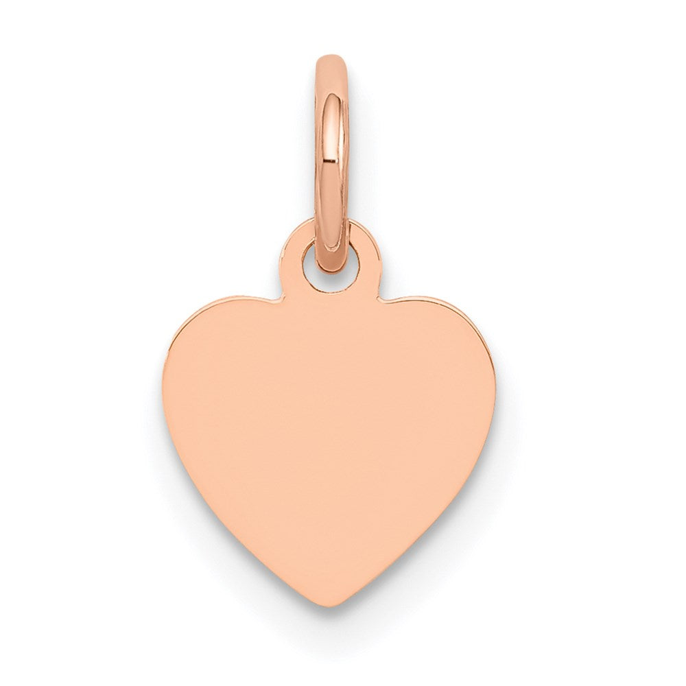 14K Rose Polished Heart Shaped Disc Pendant