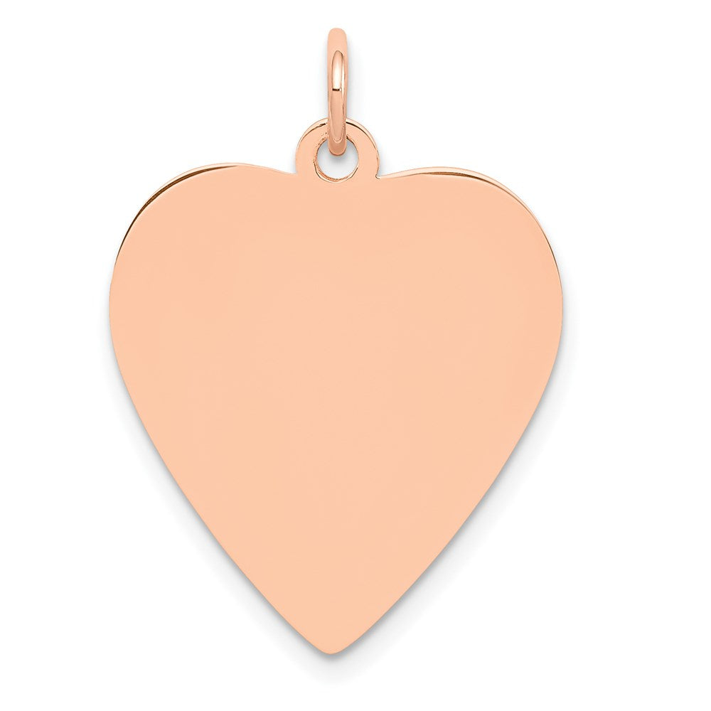 14K Rose Polished Heart Shaped Disc Pendant