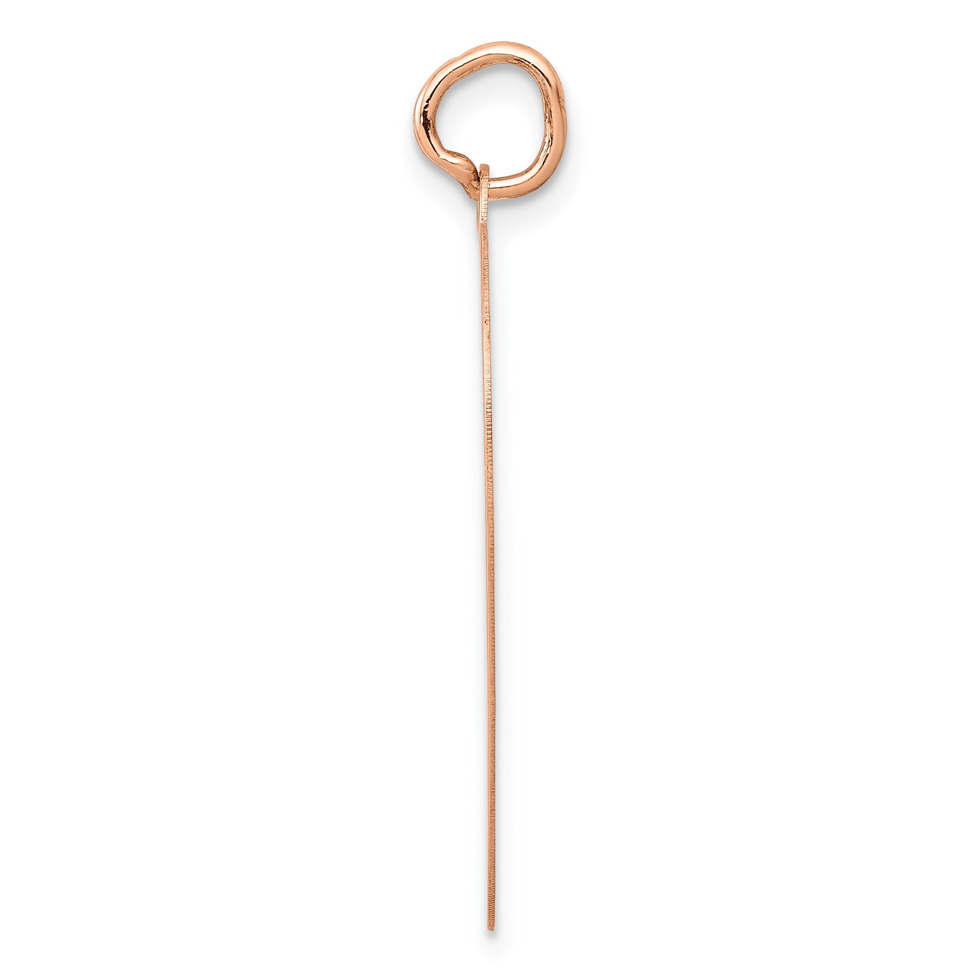 14K Rose Gold Polished Engravable 25mm Heart Disc Pendant