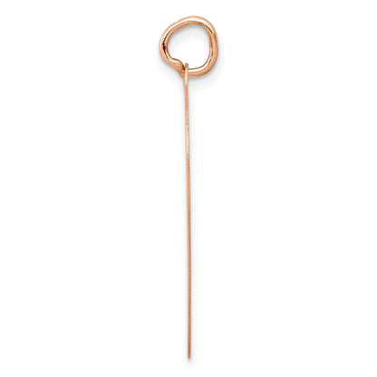 14K Rose Gold Polished Engravable 25mm Heart Disc Pendant