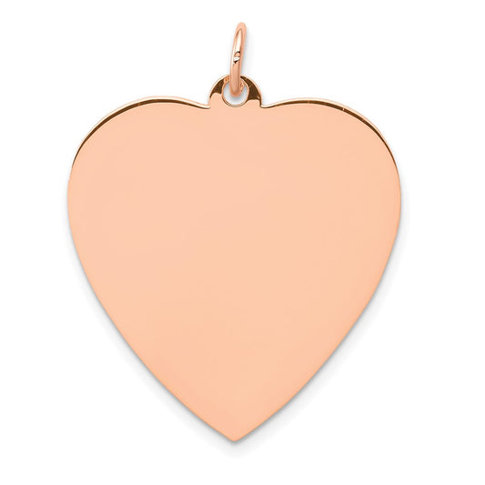 14K Rose Polished Heart Shaped Disc Pendant