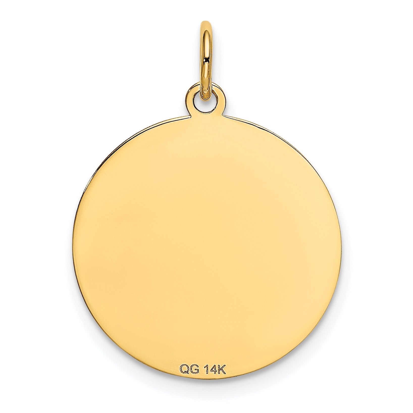 14k GOLDEN RETRIEVER 20mm Engravable Disc Dog Charm