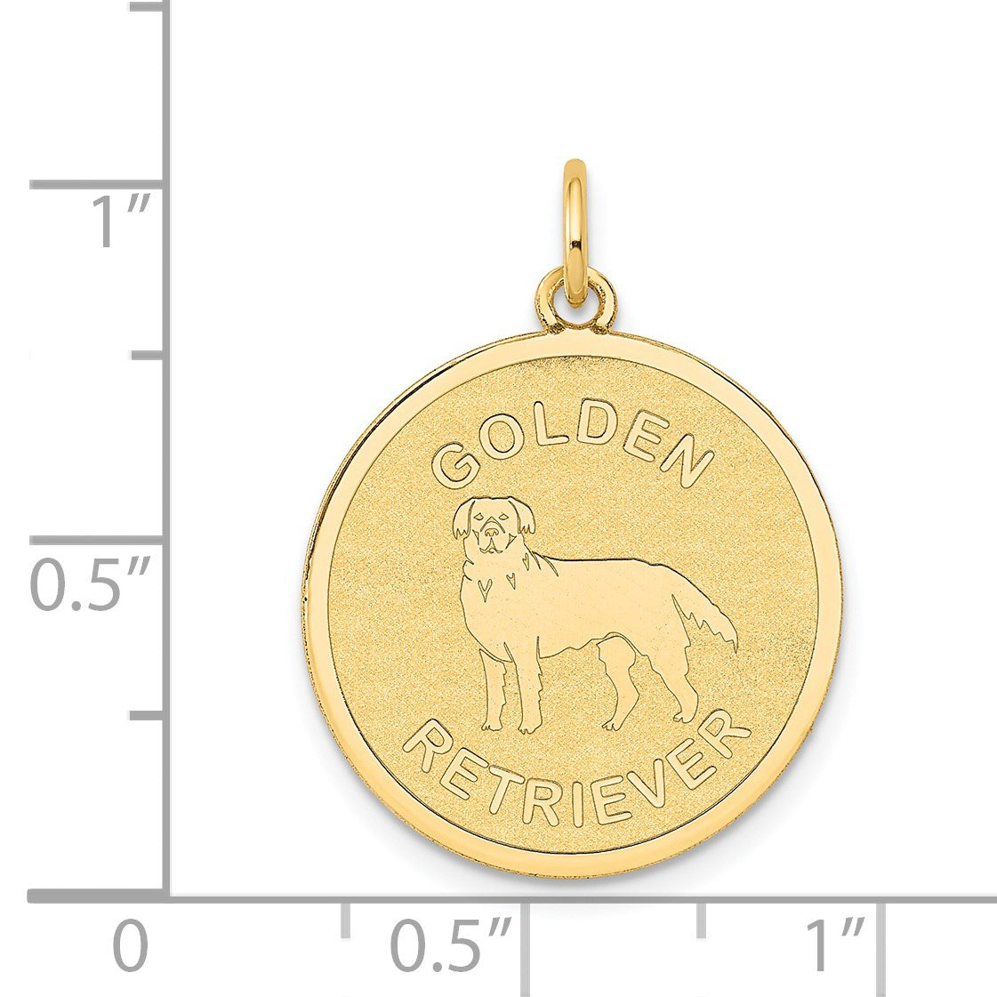 14k GOLDEN RETRIEVER 20mm Engravable Disc Dog Charm