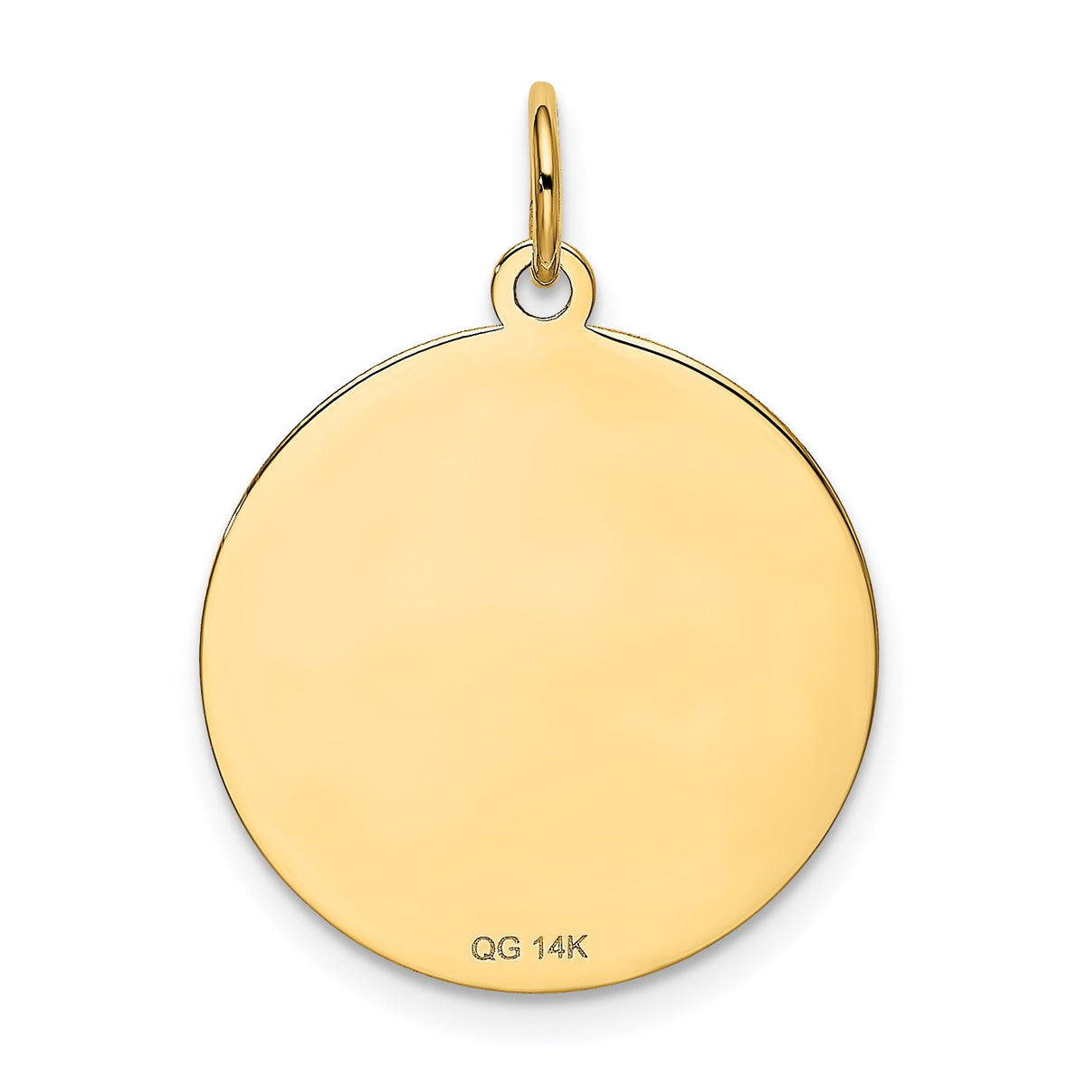 14k PUG 20mm Engravable Disc Dog Charm