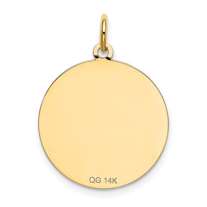 14k SHIH TZU 20mm Engravable Disc Dog Charm