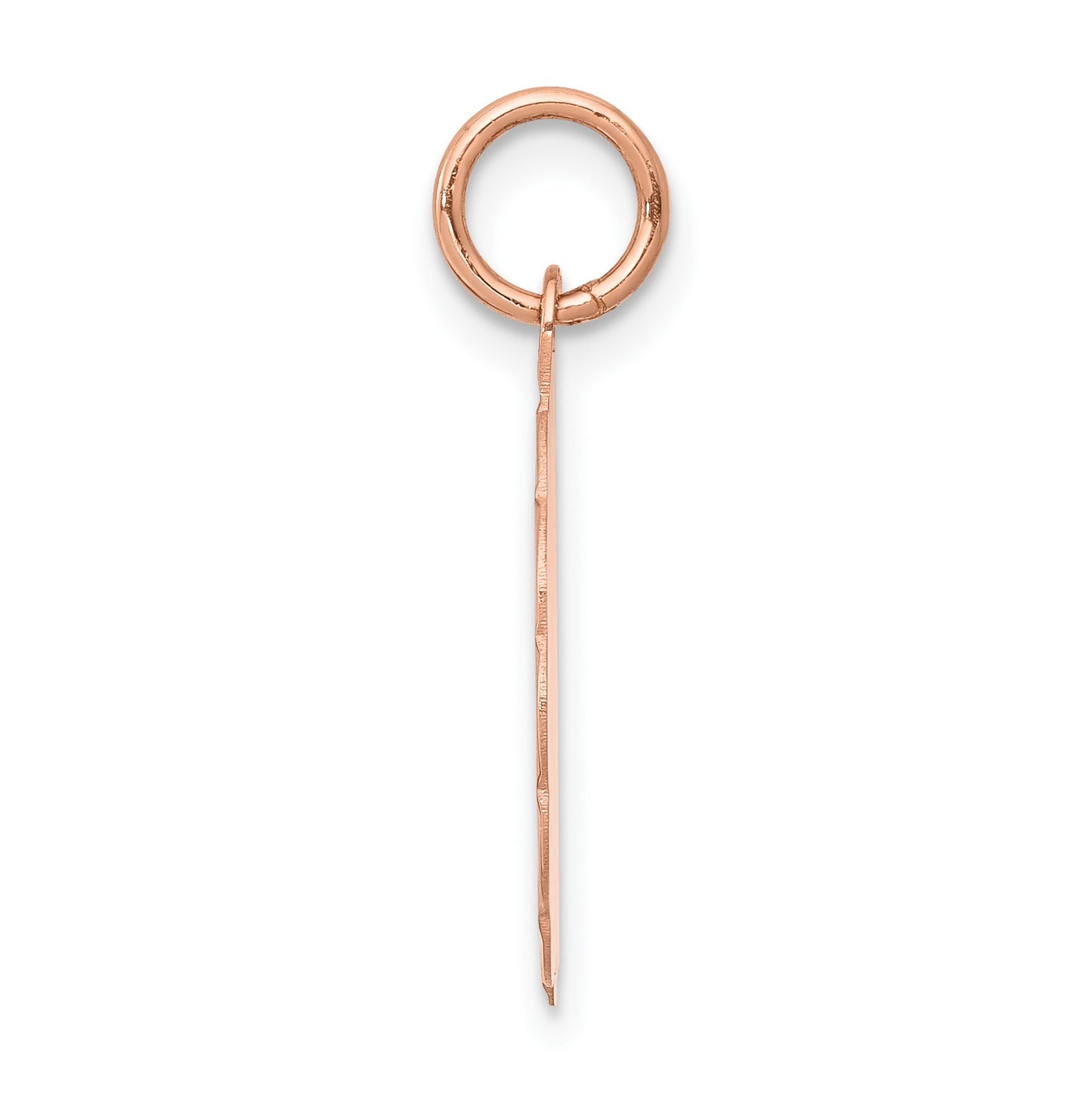 14k Rose Gold BAPTISM with Cross Round Disc Charm