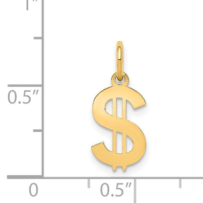 14k Polished Dollar Sign Charm