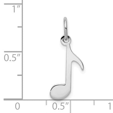 14k White Gold Polished Musical Note Charm