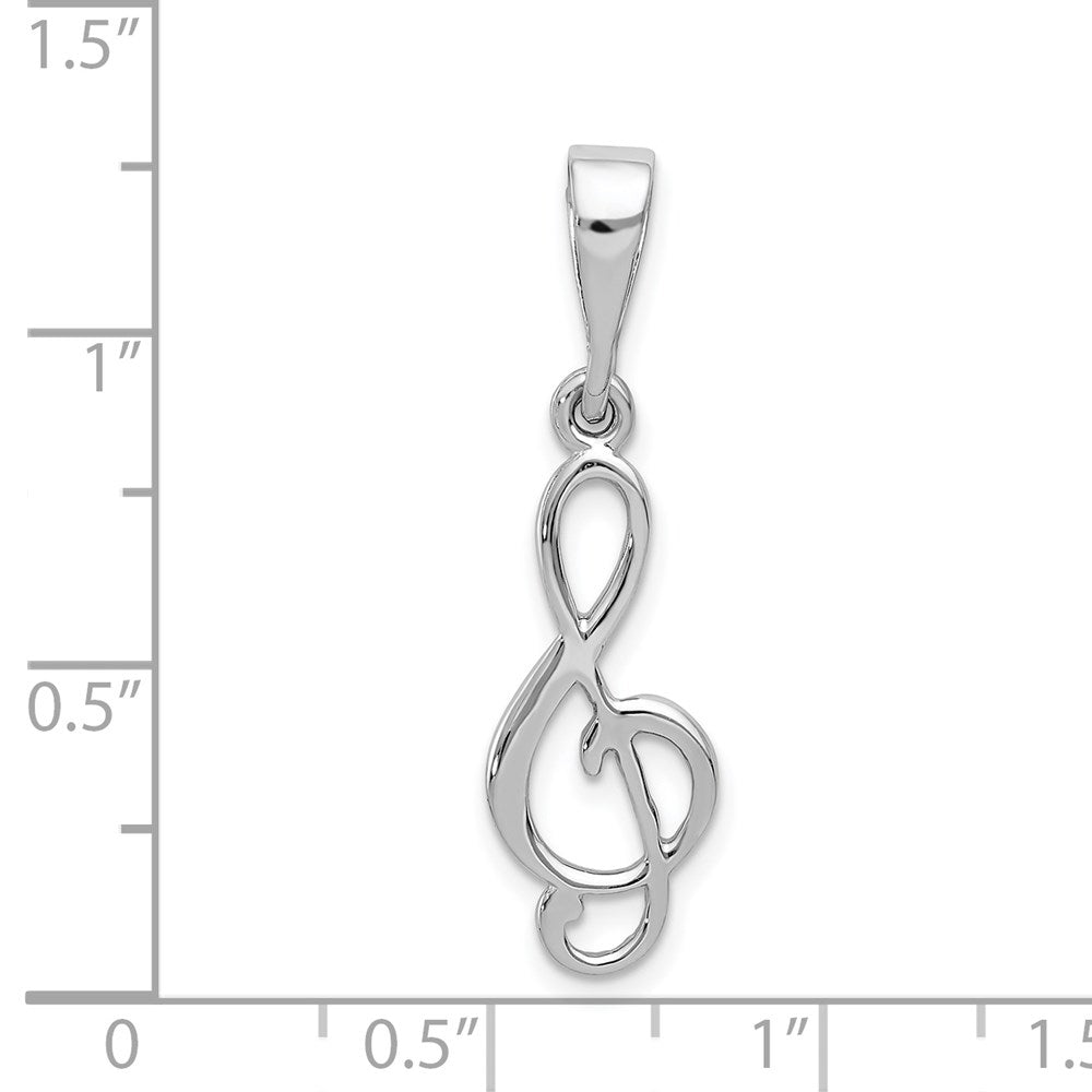 14K White Gold Treble Clef Pendant