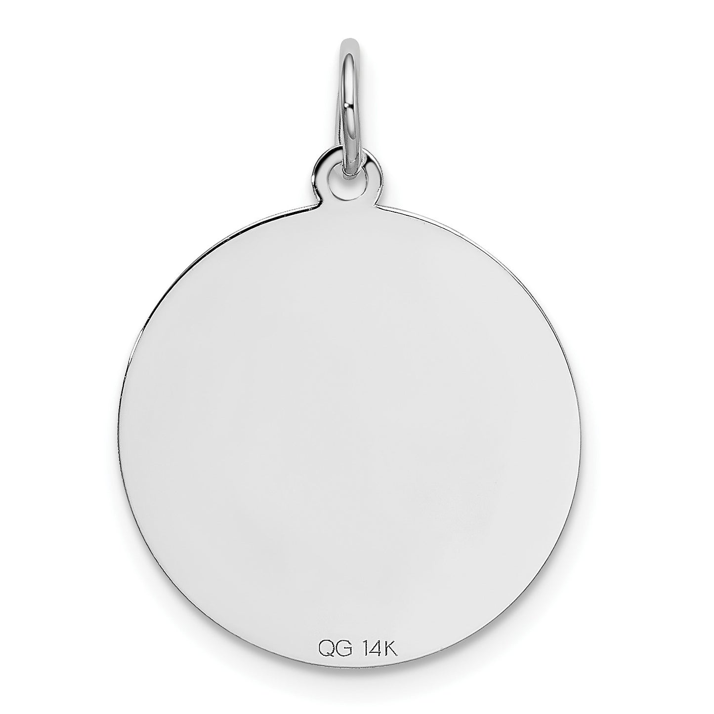 14k White Gold GOLDEN RETRIEVER 20mm Engravable Disc Dog Charm