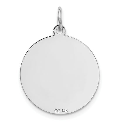 14k White Gold GOLDEN RETRIEVER 20mm Engravable Disc Dog Charm