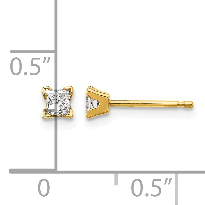 14k AAA Quality Complete Princess-cut Diamond Earrings
