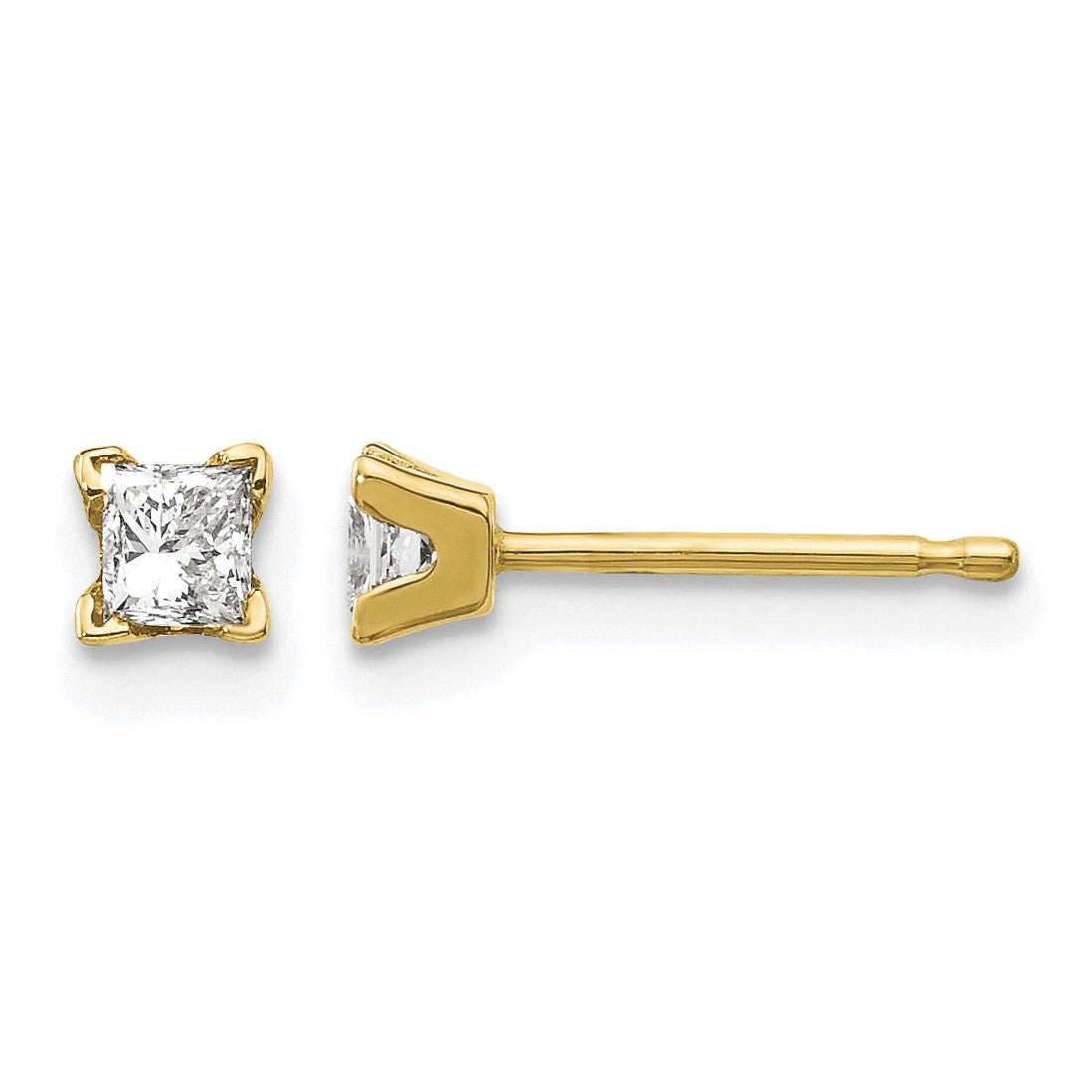 14k AAA Quality Complete Princess-cut Diamond Earrings