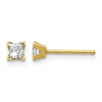 14k AAA Quality Complete Princess-cut Diamond Earrings