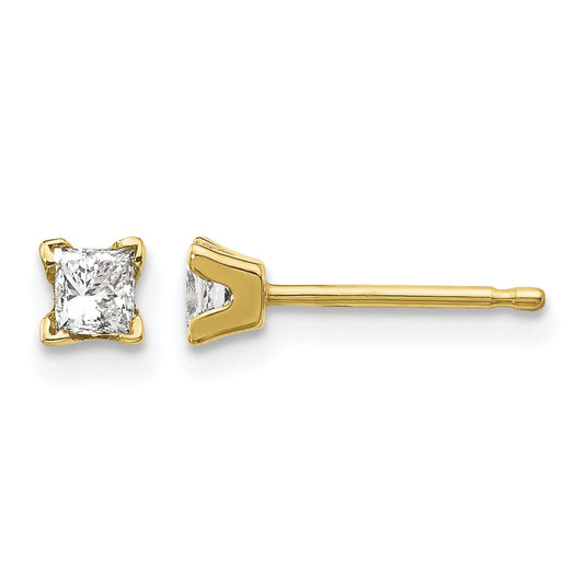 14k AAA Quality Complete Princess-cut Diamond Earrings