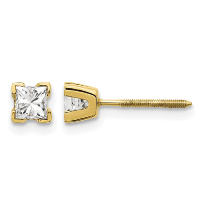 14k AA Quality Complete Princess-cut Diamond Stud Earrings