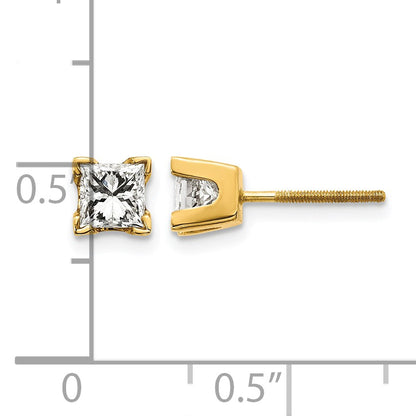 14k AAA Quality Complete Princess-cut Diamond Earrings