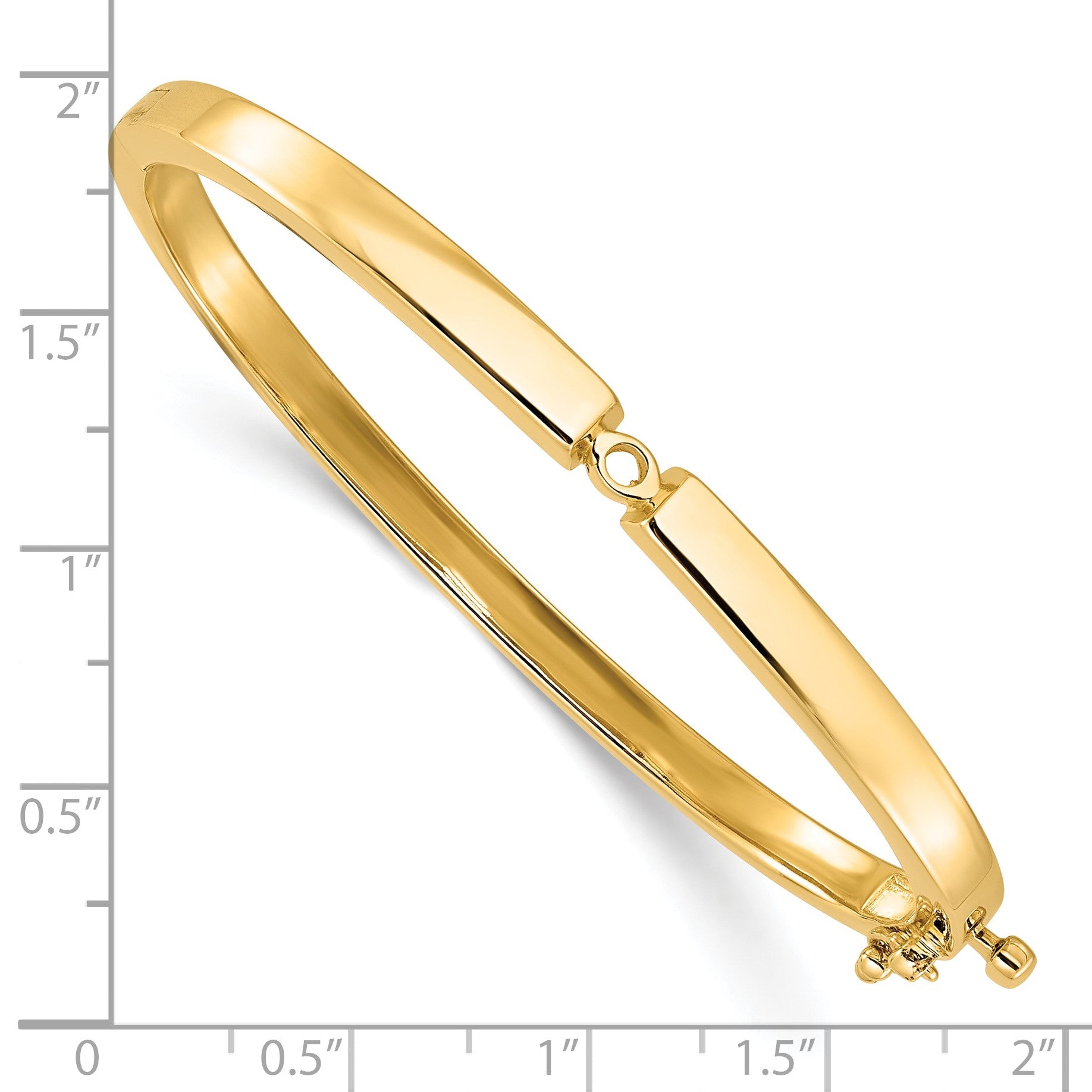 14k Holds 1/2 carat 5.0mm Round Stone Hinged Oval Bangle Bracelet Mounting